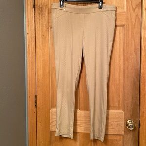 Tan stretchy ankle length dress pants